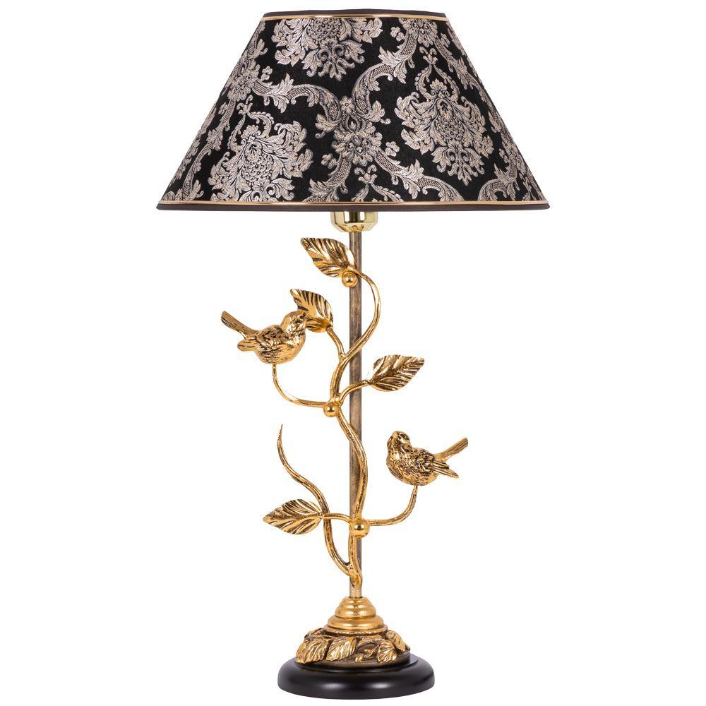 Настольная лампа Терра Spring Бронза с абажуром №38 Vatican (Ватикан) Черный