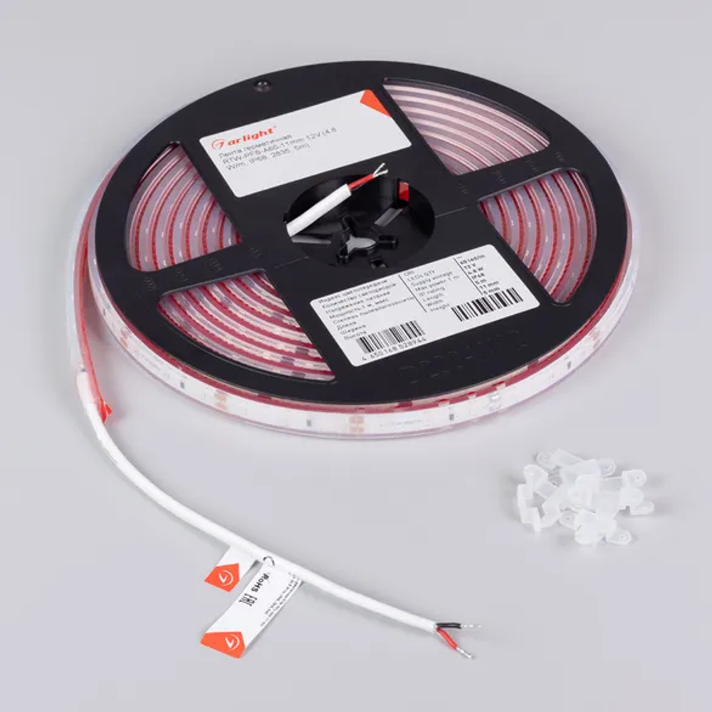 Светодиодная лента герметичная RTW-PFS-A60-11mm 12V Red (4.8 W/m, IP68, 2835, 5m) (Arlight, -) 036055