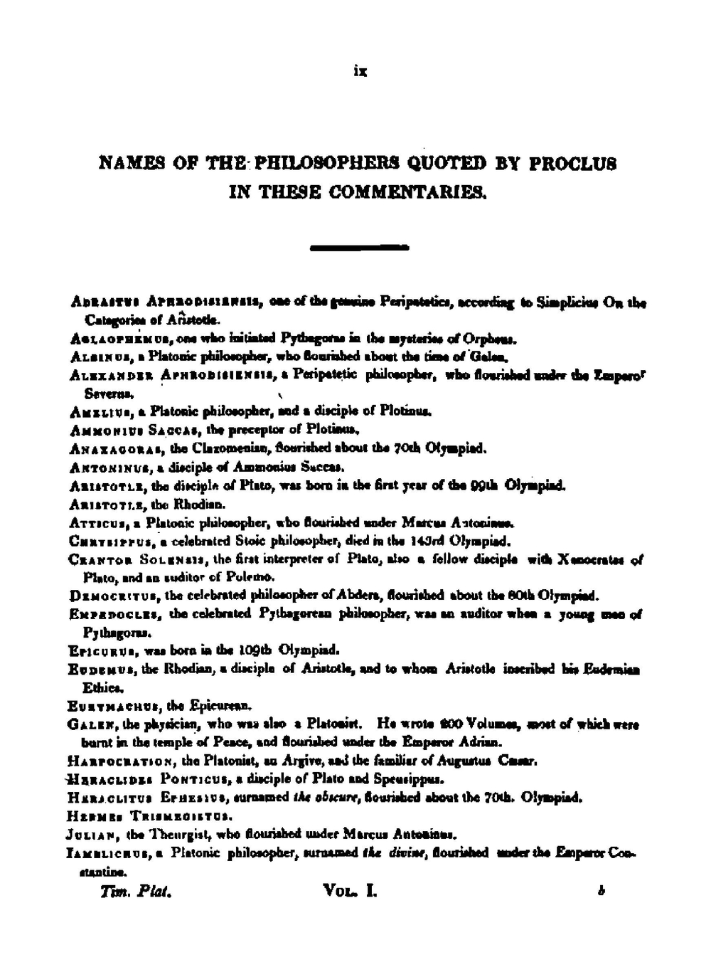 The commentaries of Proclus on the Timaeus of Plato, in five books | Proclus