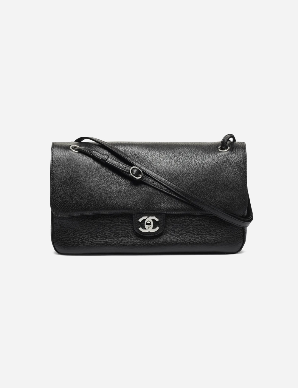 Сумка Chanel Maxi Flapbag Grained Calfskin & Silver Metal "Black"