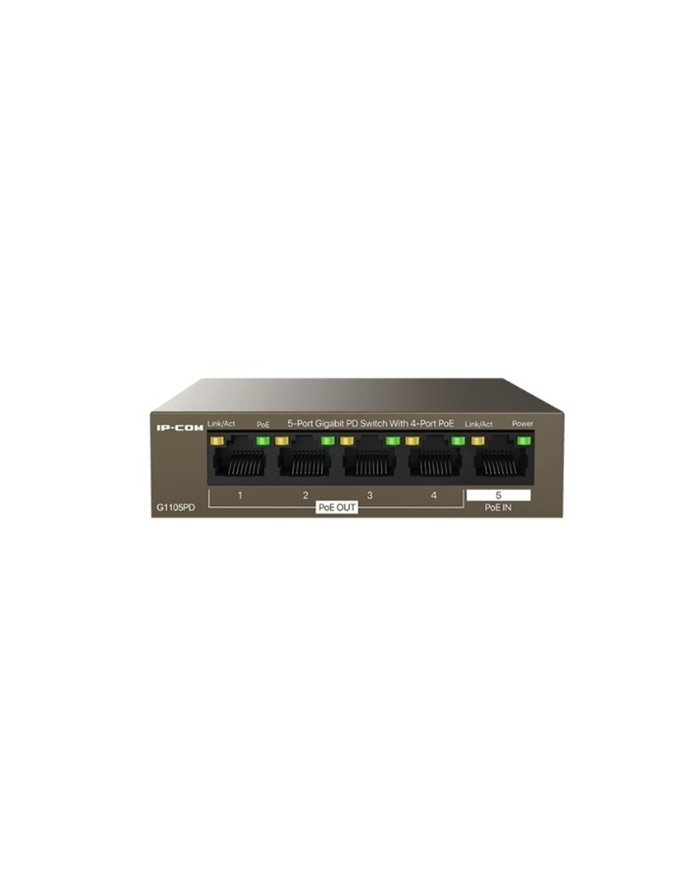 Коммутатор IP-COM G1105PD Коммутатор PD-PoE 5-Ports 10/100/1000 Base-T + 1-Port 1000 Base-X