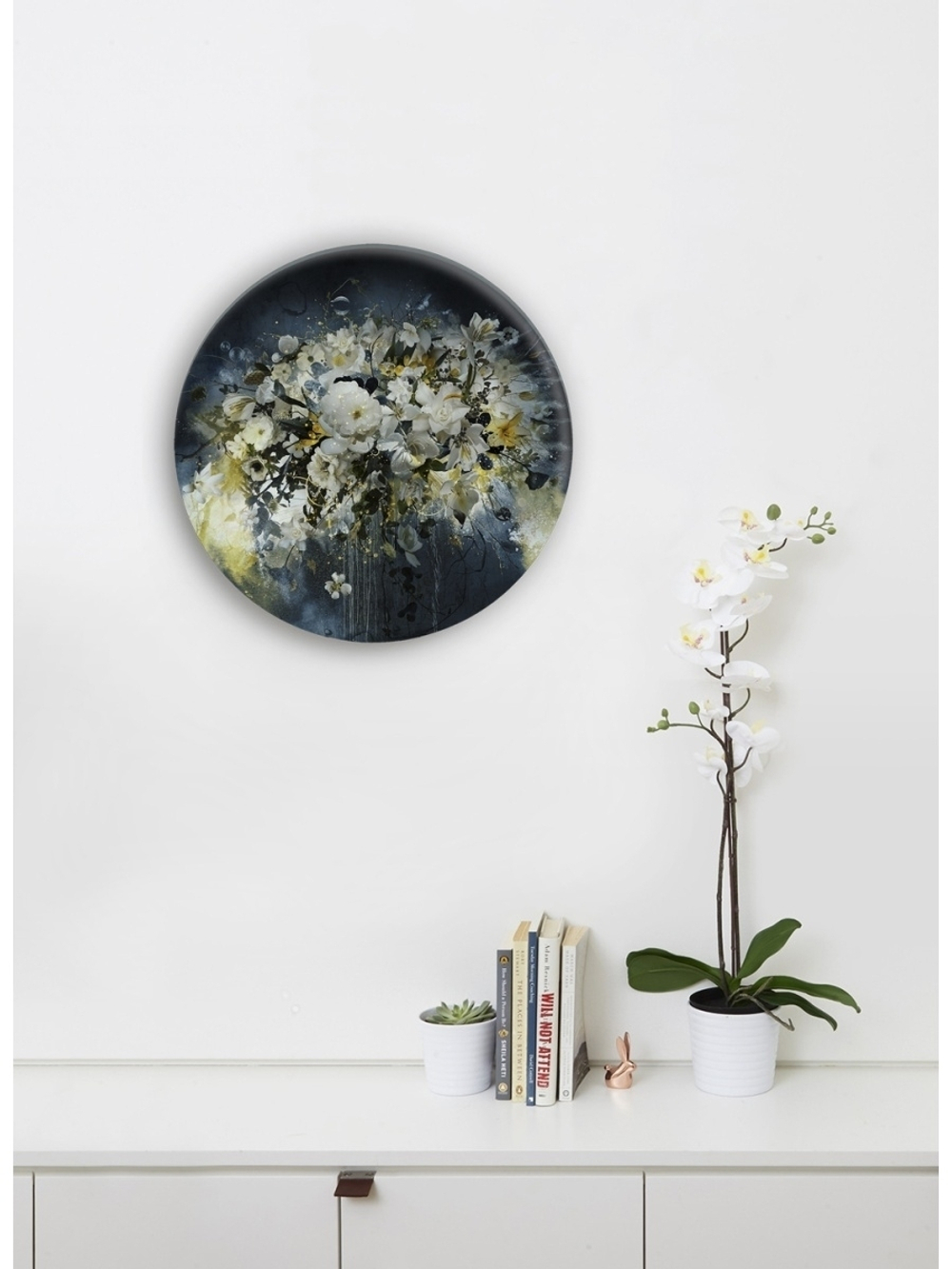 Картина на стекле тондо "Цветы Тондо" Декор для дома, подарок