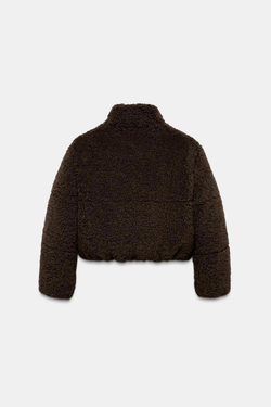 ZARA АНОРАК ИЗ ИСКУССТВЕННОГО МЕХА С ТЕРМОИЗОЛЯЦИЕЙ, КОРИЧНЕВЫЙ