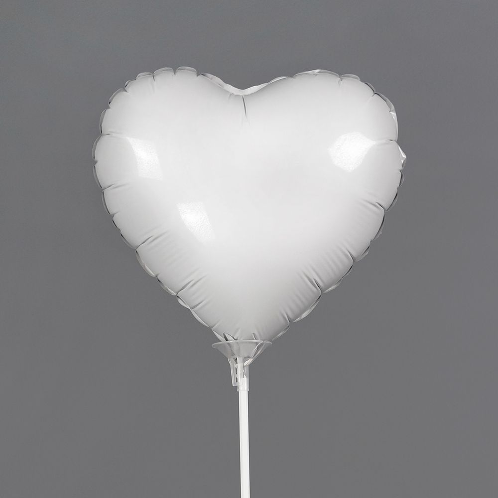 Шар (9''/23 см) Мини-сердце, Белый, 1 шт.