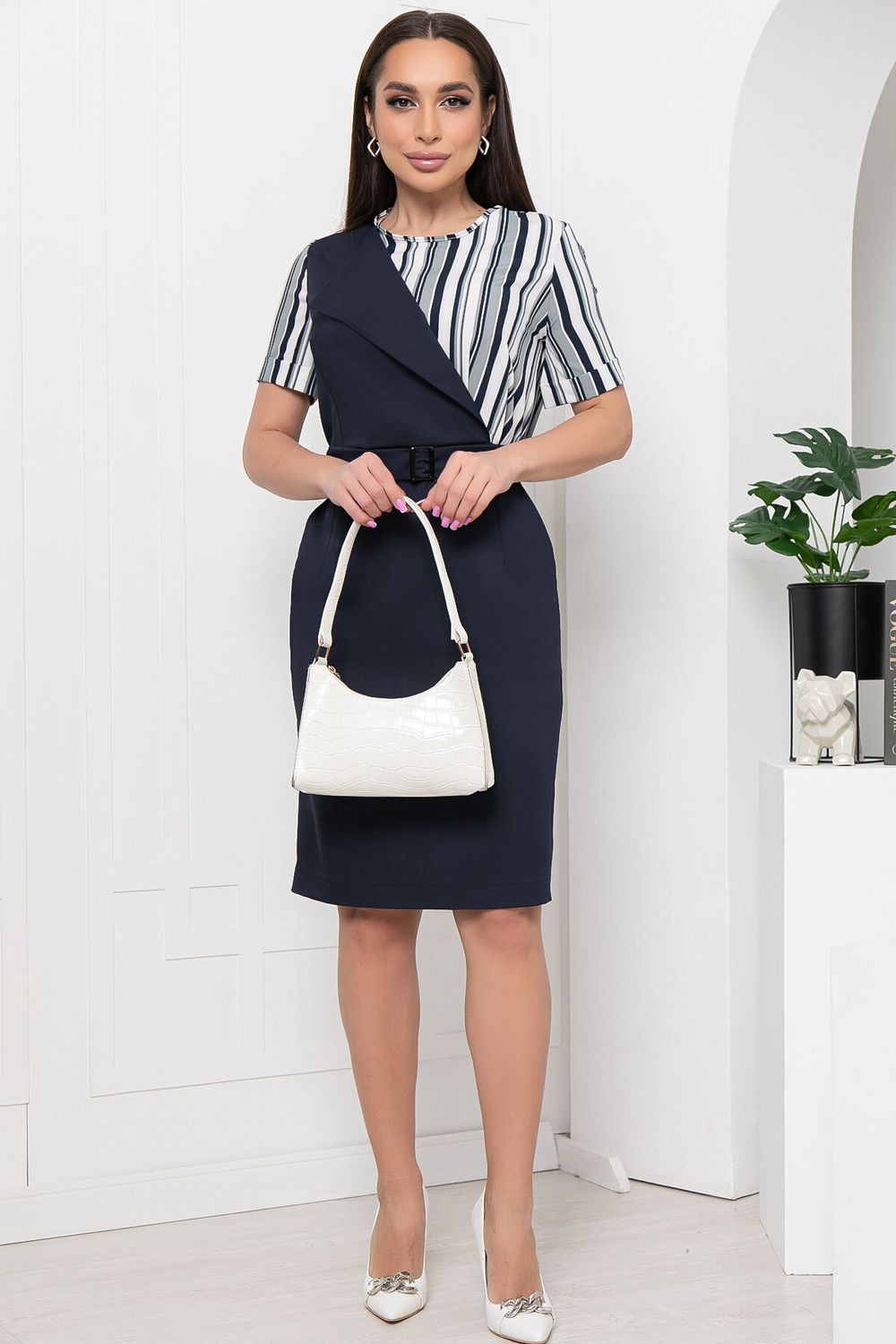 Платье "Фантазия" (блю/полоска) П5968 LT Collection (Акция)