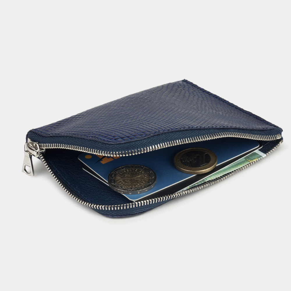 Кошелек из кожи ящерицы, синего цвета