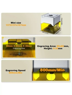 Twotrees TS1 Портативный мини-лазерный гравер CNC Bluetooth станок DIY для нанесения логотипов