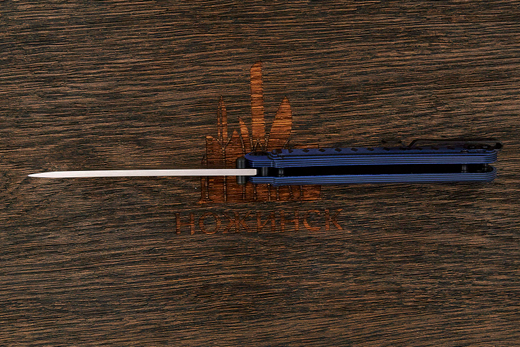 Нож складной Kizlyar Supreme Whisper, клинок 96мм, сталь AUS10Co, рукоять G10 чёрно-синий