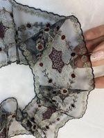 кружево на сетке вышивка шелк/хлопок (Франция) ш-7,5 см цена за 1м