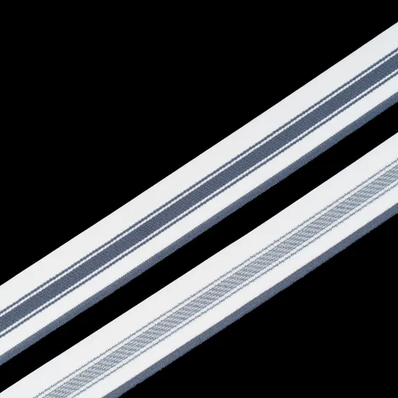 Резинка широкая, белая/серые полосы 30 мм, Германия