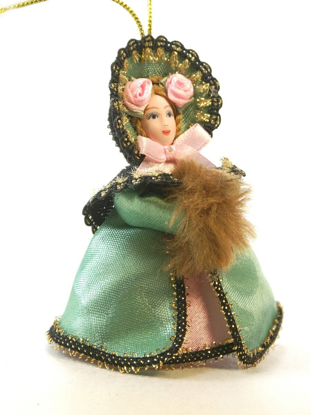Кукла-подвеска Девушка пушкинской эпохи с муфтой