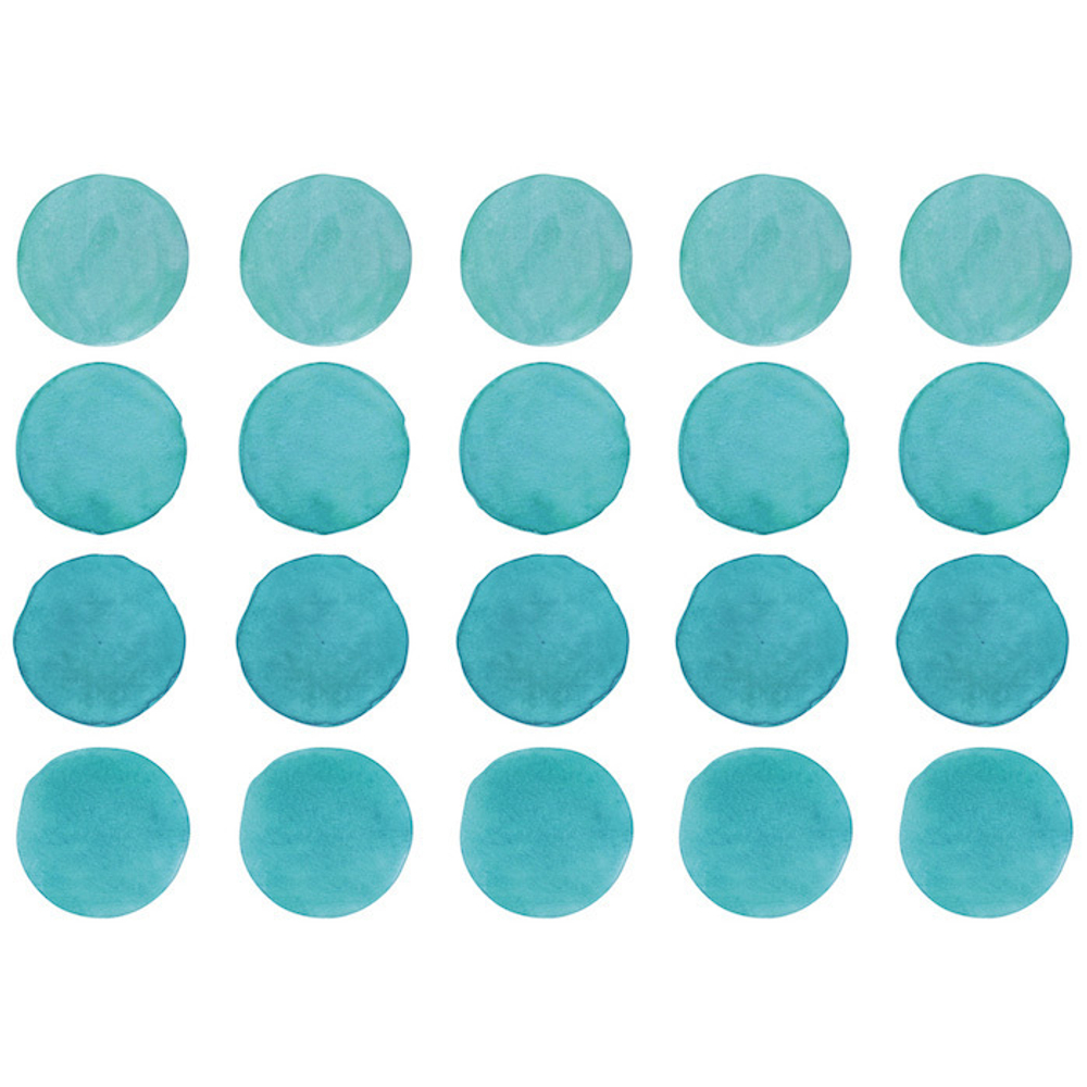 Интерьерная наклейка Watercolor Polka Dots — бирюзовый