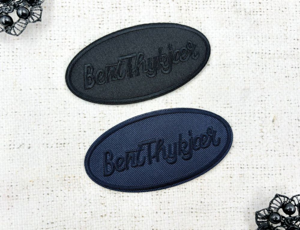 Термоаппликация, р. 10х5 см, чёрный/синий