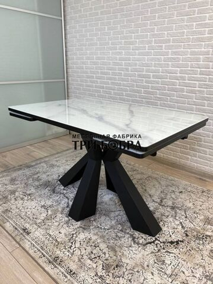 Кухонный раздвижной стол "Спайдер", итальянский мрамор