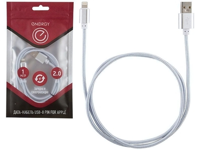 Кабель для мобильных устройств Energy ET-01 USB/Lightning (серебро)