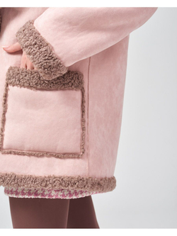 Двусторонняя дубленка из искусственного меха тедди чебурашка, SilverFox (арт. S1183-200)