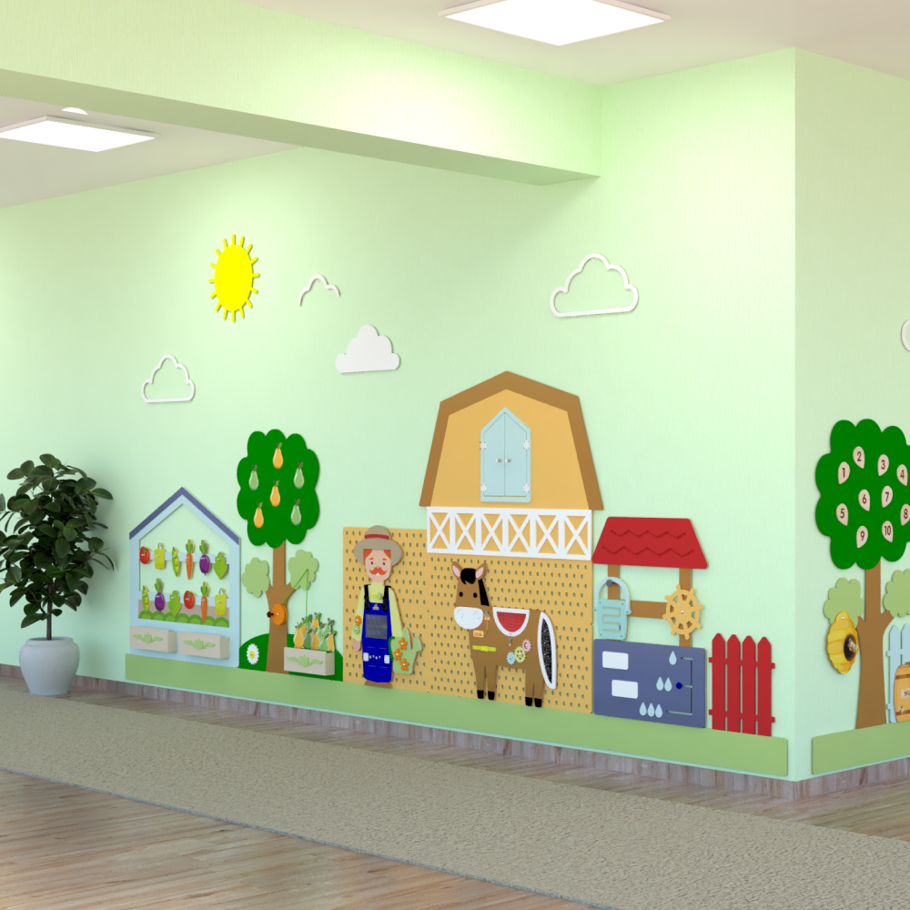 Декоративно-развивающая панель Сад-огород