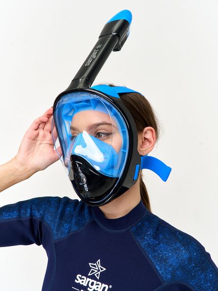 Маска полнолицевая Sargan Планета океан 2.0 черный/голубой