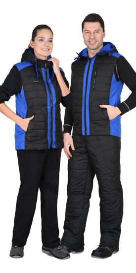 Жилет утепленный "Сириус-Урбан" (черный/василек)