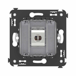 Компьютерная розетка RJ-45 без шторки в стену, кат.6А одинарная экранированная, "Avanti", "Закаленная сталь"