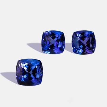 Танзанит, Кушон, 3 шт / 17,96 карат, Танзания