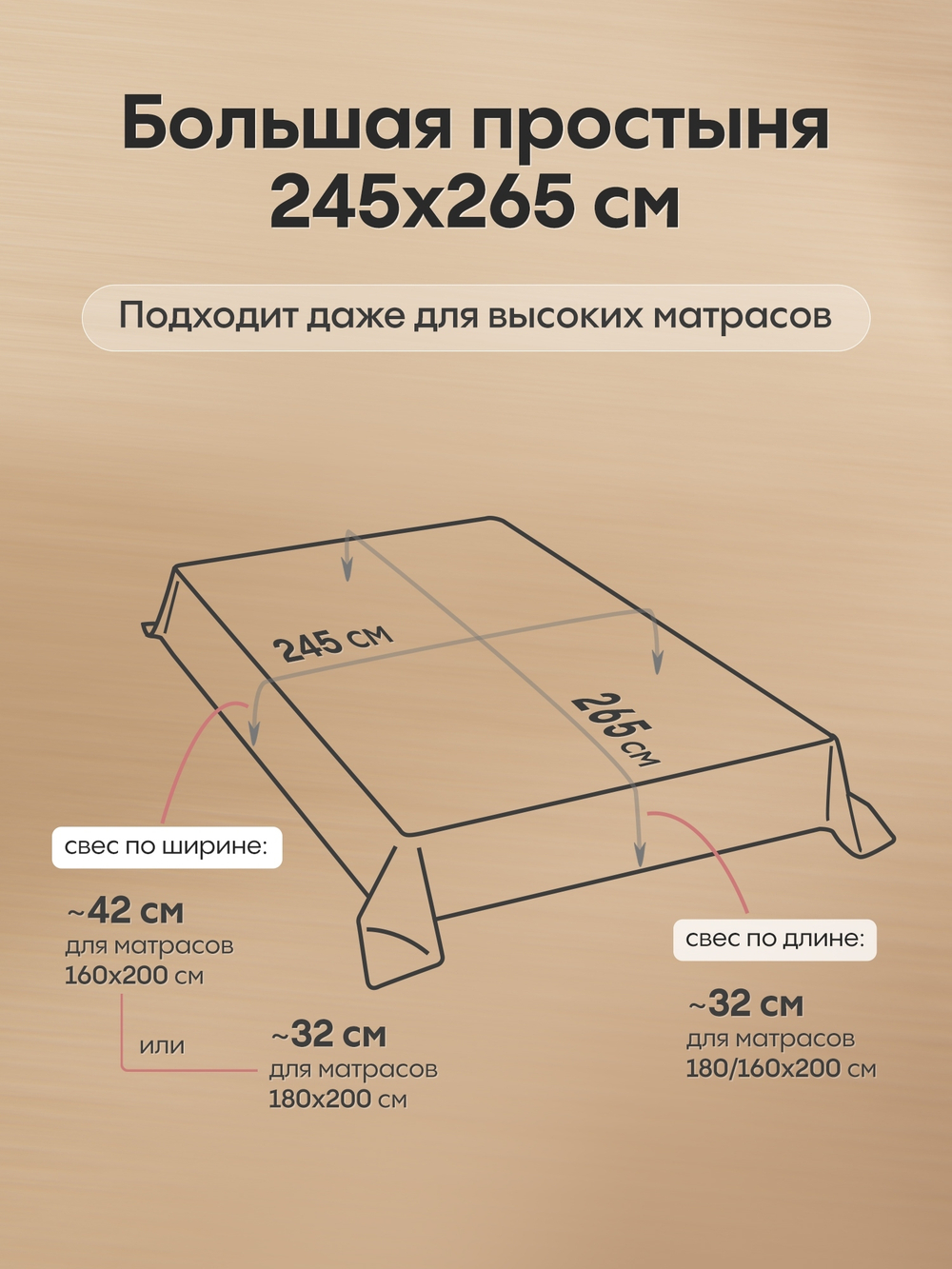 КПБ на резинке Сатин-Жаккард Тессоро MTR007, Евро, 4 наволочки, простынь 160*200*30