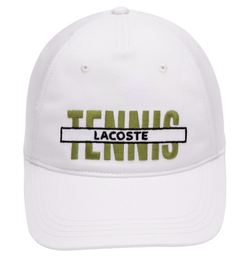 Теннисная кепка Lacoste Embroidered Cotton Gabardine Cap - White