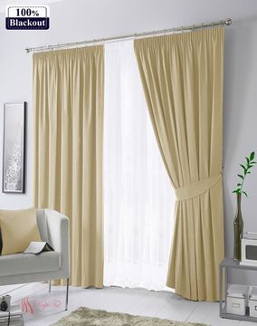 Комплект штор Палермо Blackout 100% (капучино) и Вуаль (белый)