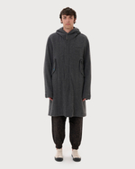 UNDERCOVER ПАЛЬТО СЕРОЕ С КАПЮШОНОМ ИЗ ШЕРСТИ