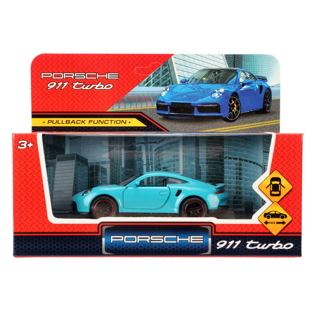 Модель ин. мет. "Porshe 911 Turbo" 10.5см, двери, 2208C0360-R2 (Технопарк)