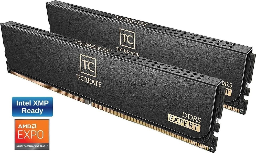 Оперативная память TEAMGROUP T‑Create Expert DDR5‑6400 — комплекты 32/64/128 ГБ (черная/белая)