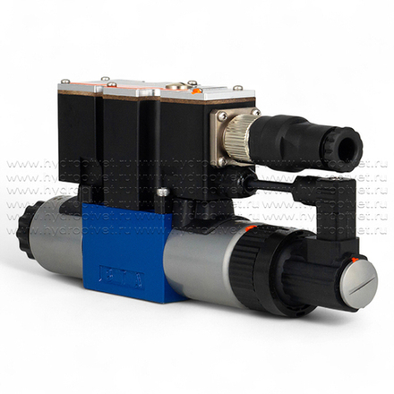 4WREE6E16-2X/G24K31/A1V - Пропорциональный распределитель с обратной связью по положению золотника со встроенным усилителем Ду6, A1 = ±10 В, номинальный расход 16 л/мин, схема E