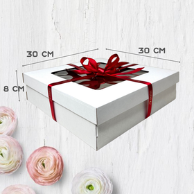 Коробка  под канапе, пироги и выпечку с окошком 300*300*80 мм.