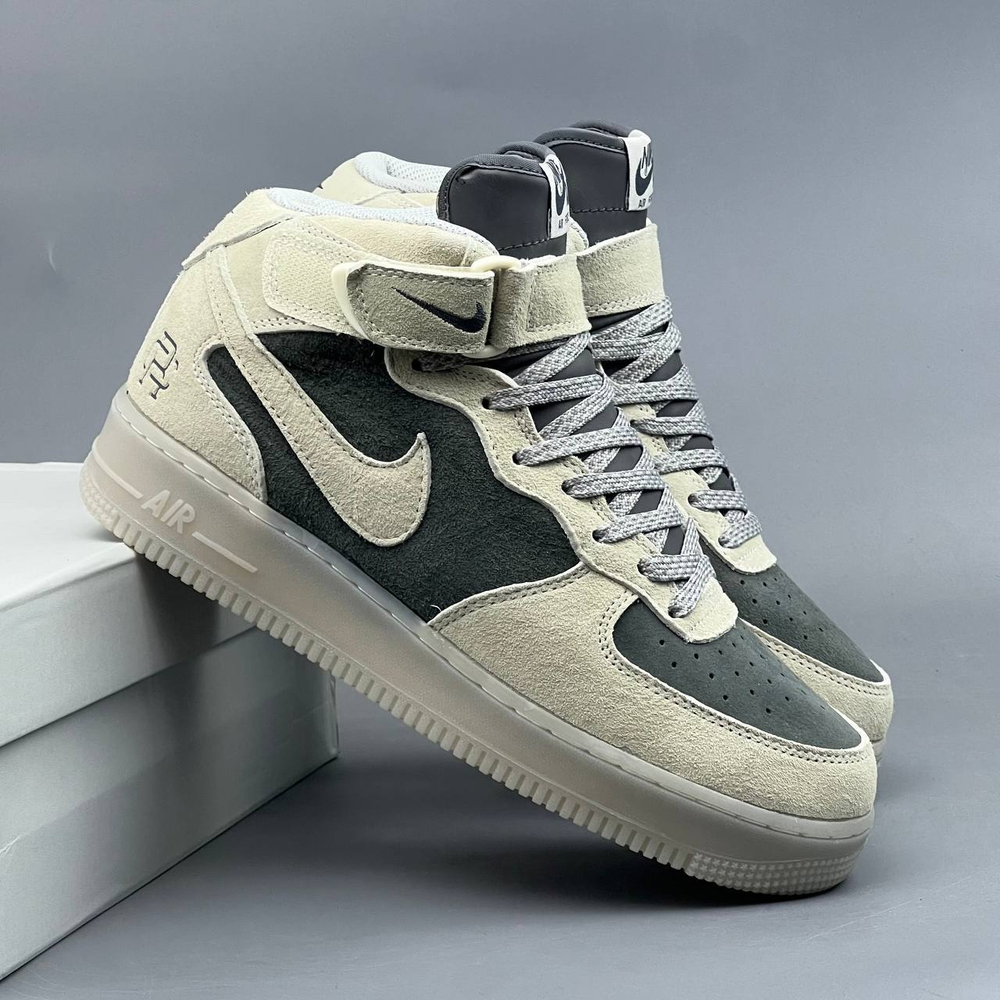 Кроссовки Nike AirForce 1 на меху #382 (сер.)