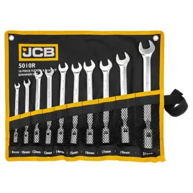 Ключи рожково-шарнирные, набор 10пр. (8, 10, 12-19мм) JCB JCB-5010R