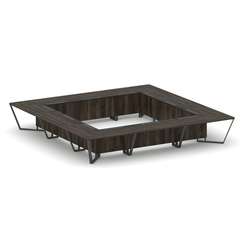 Steel Meet Стол переговорный квадратный KMK-PR.B.SP-24K Дуб Мали/Графит Глянец/Металл Антрацит 4800*