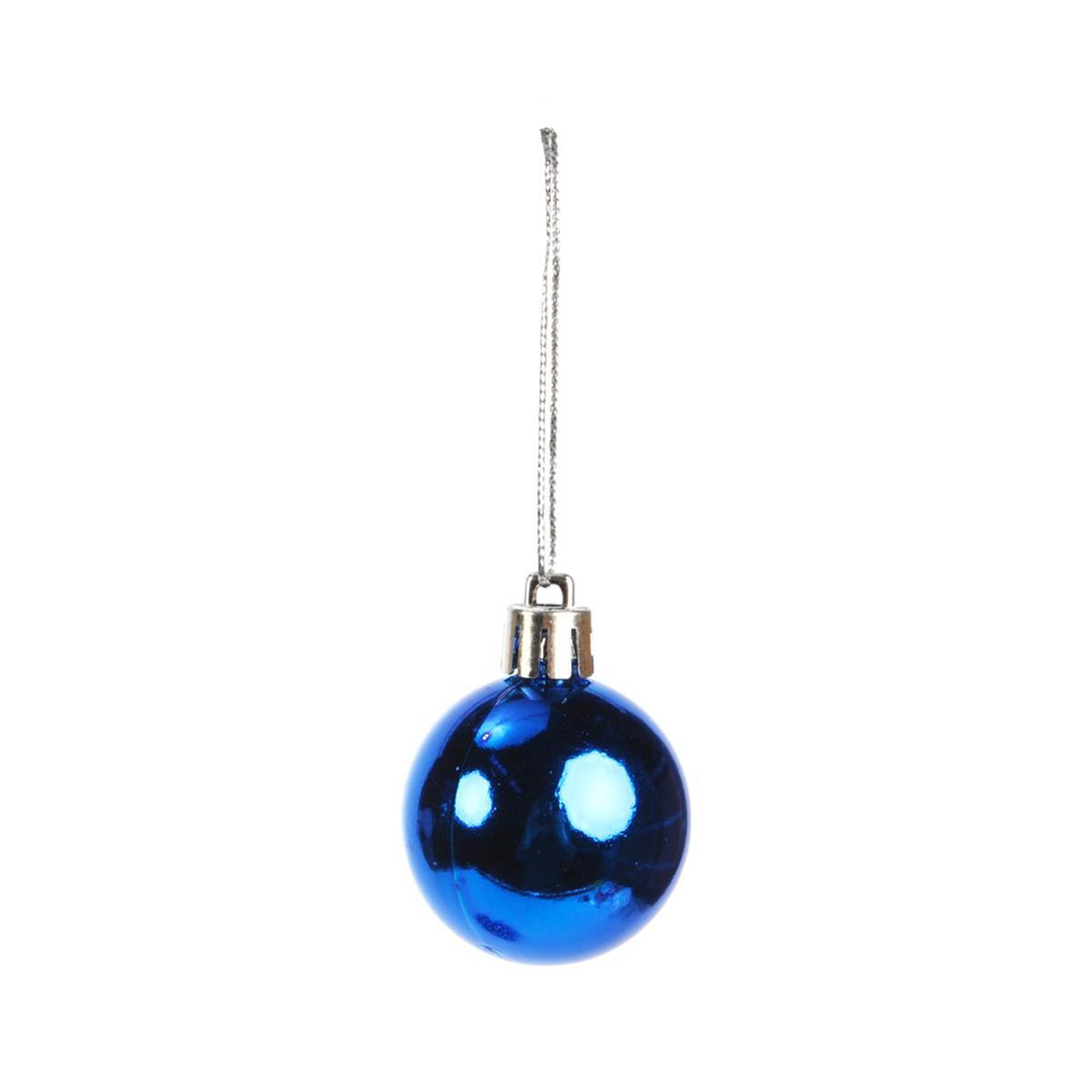 Новогодние шары 4 см (набор 24 шт) "Глянец", синий (Серпантин)