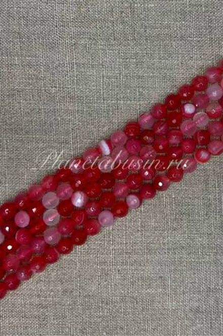 Агат граненый, розовый 0891