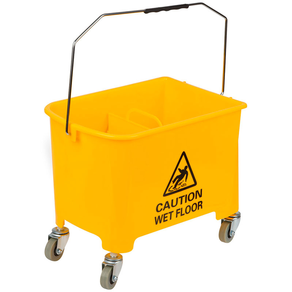 Тележка OfficeClean Professional уборочная-ведро, 2 секции, с отжимом, 20 л., желтая
