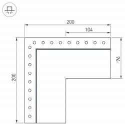 Соединитель угловой L-образный накладной Arlight S-LUX 030137