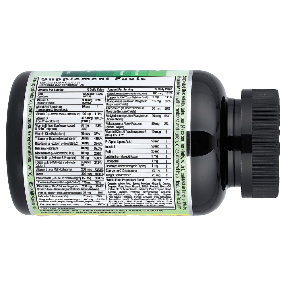 Emerald Laboratories, Coenzymated Prenatal Clinical + Multi, 120 растительных капсул