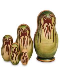 Народные промыслы МР-16/ 5-D Матрешка 5м «Альфонс Муха - Драгоценные камни. Изумруд»