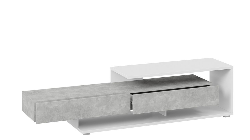 Тумба под телевизор напольная Белый/Ателье светлый глянец 177х39х45 см