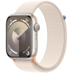 Apple Watch Series 9, 45 мм, алюминий цвета "сияющая звезда", спортивный ремешок "сияющая звезда"