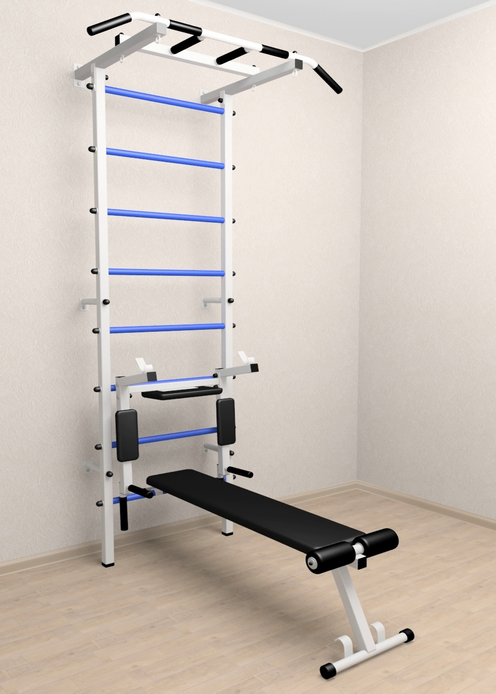 Шведская стенка Sv Pro 804 (Турник Pro/Брусья/стойка/Скамья)