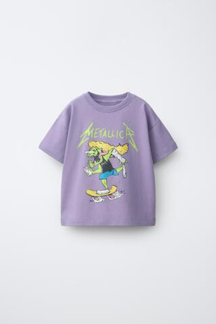 ZARA ФУТБОЛКА С ПРИНТОМ METALLICA ©, СВЕТЛО-СЕРЫЙ