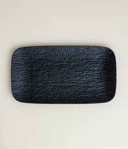 Блюдо фарфоровое MATTE Черное 23 х 13