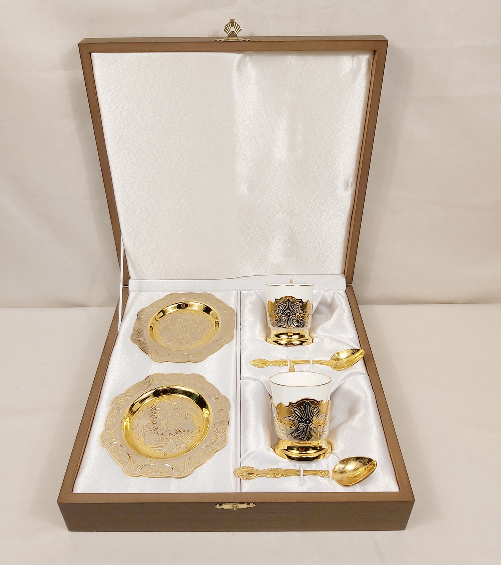 Набор кофейный на две персоны "Уральские узоры"