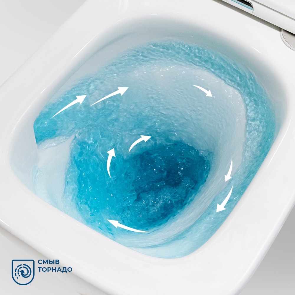 Унитаз подвесной безободковый с сиденьем и смывом TORNADO BelBagno ARDENTE-TOR BB520CH-TOR