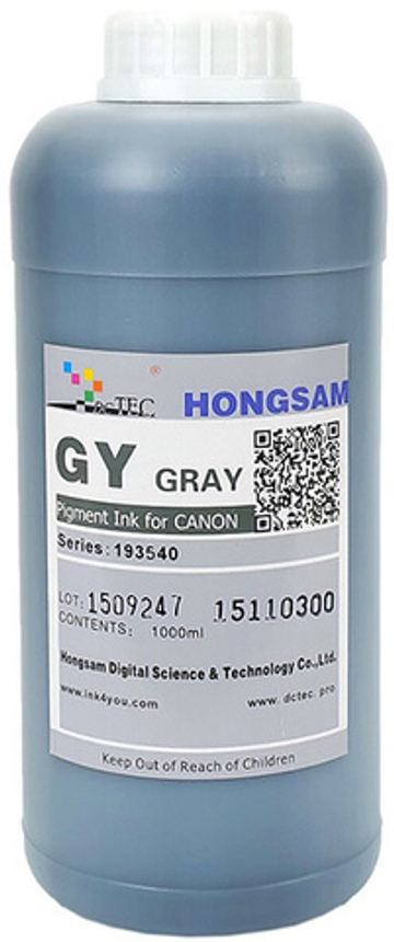 Чернила DCTec — HONGSAM пигментные для Canon серия: 193540 - Gray (Серый) 1000 мл.